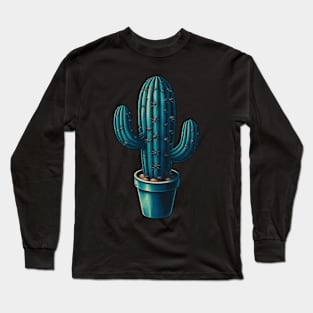 Blue cactus Long Sleeve T-Shirt